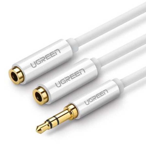Ugreen Cable 3.5mm male - 3.5mm female Λευκό 0.25m (10739)